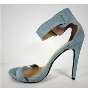 Dream Pairs Elegante Light Wash Denim Stiletto Ankle Strap Sandals Womens  8.5